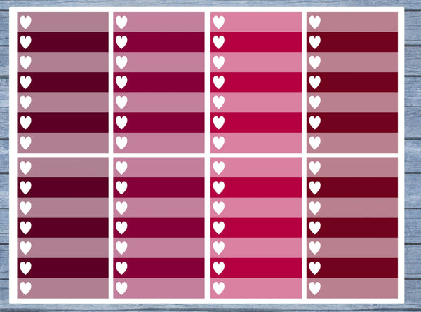 Full Box Planner Stickers, Ombre Full Box Planner Stickers, Planner Stickers, Ombre Heart Stickers, Personal Planner Stickers 015