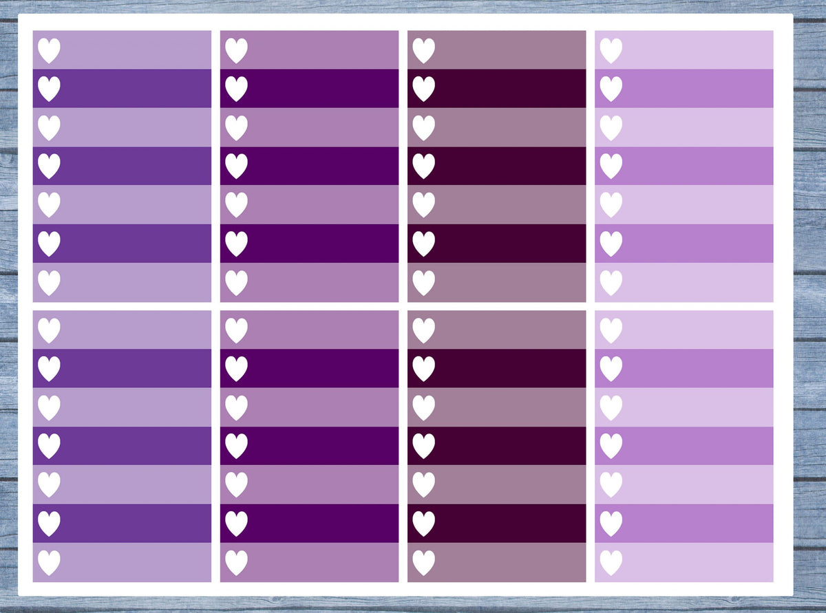 Full Box Planner Stickers, Ombre Full Box Planner Stickers, Planner Stickers, Ombre Heart Stickers, Personal Planner Stickers 017