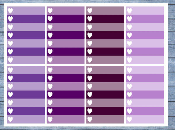 Full Box Planner Stickers, Ombre Full Box Planner Stickers, Planner Stickers, Ombre Heart Stickers, Personal Planner Stickers 017