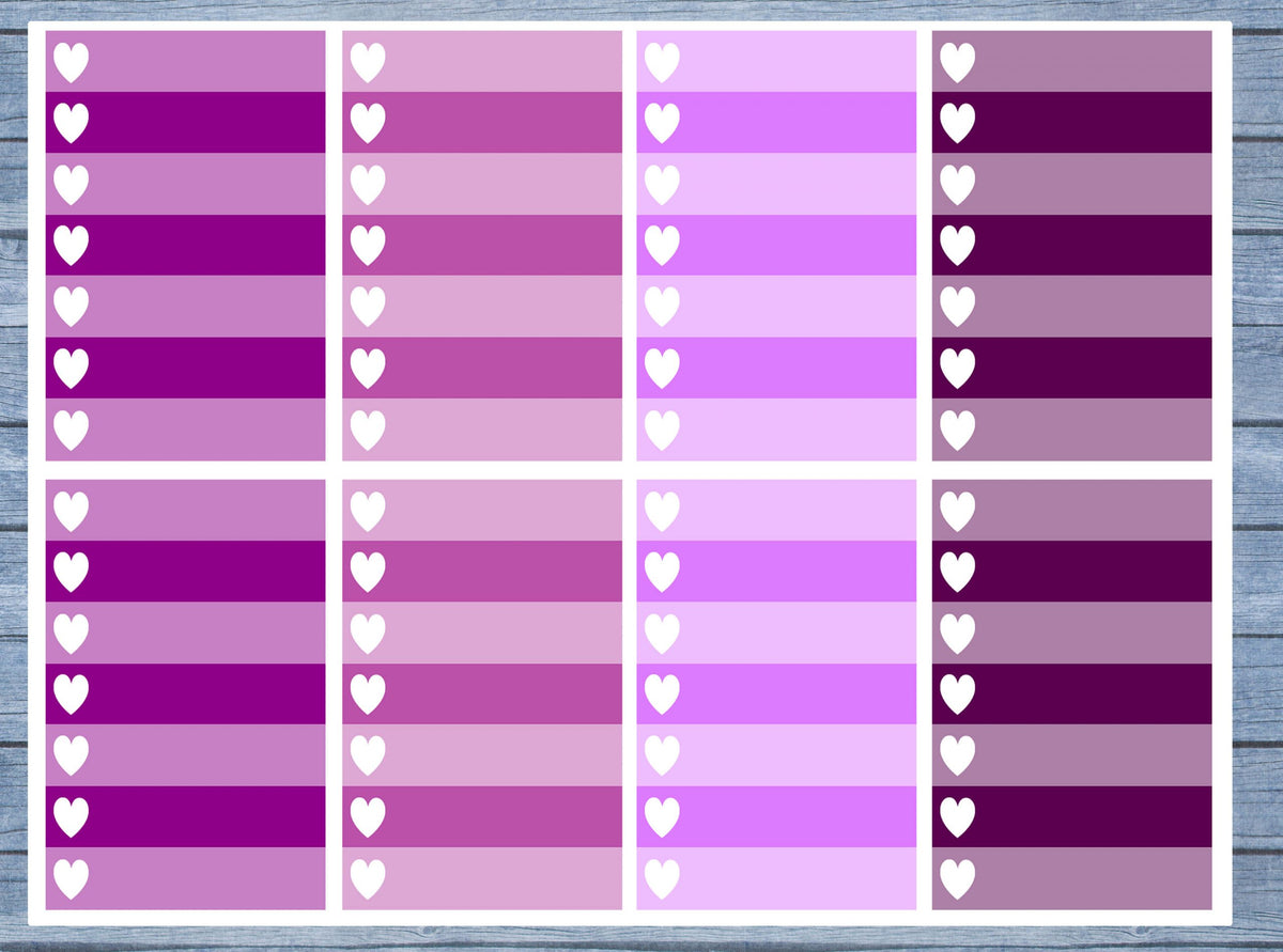 Full Box Planner Stickers, Ombre Full Box Planner Stickers, Planner Stickers, Ombre Heart Stickers, Personal Planner Stickers 018
