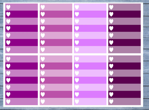 Full Box Planner Stickers, Ombre Full Box Planner Stickers, Planner Stickers, Ombre Heart Stickers, Personal Planner Stickers 018