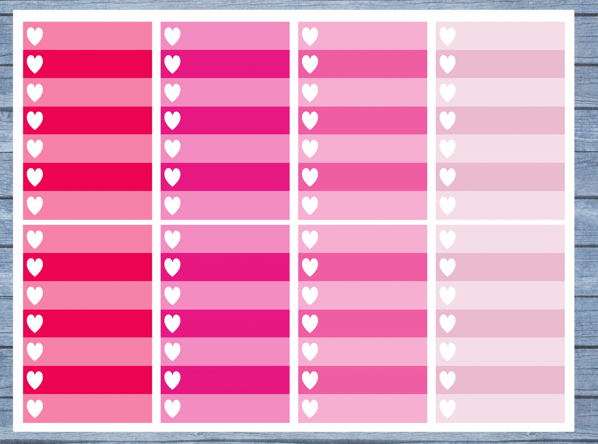 Full Box Planner Stickers, Ombre Full Box Planner Stickers, Planner Stickers, Ombre Heart Stickers, Personal Planner Stickers 019