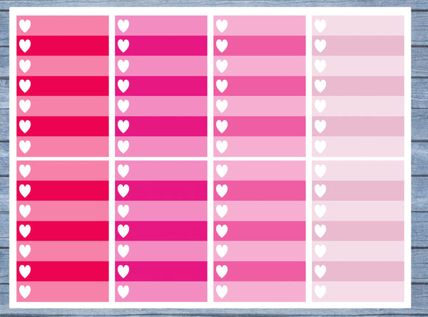 Full Box Planner Stickers, Ombre Full Box Planner Stickers, Planner Stickers, Ombre Heart Stickers, Personal Planner Stickers 019