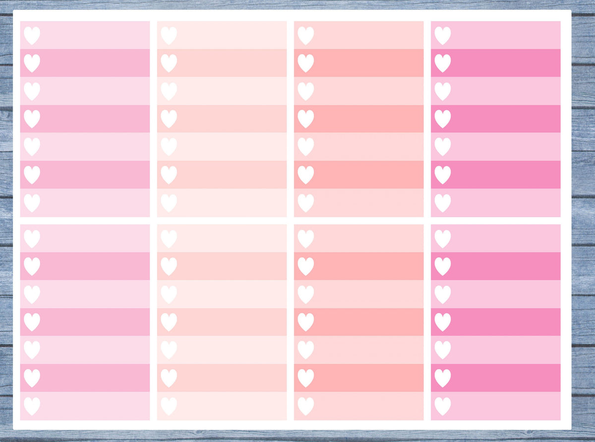 Full Box Planner Stickers, Ombre Full Box Planner Stickers, Planner Stickers, Ombre Heart Stickers, Personal Planner Stickers 020