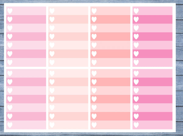 Full Box Planner Stickers, Ombre Full Box Planner Stickers, Planner Stickers, Ombre Heart Stickers, Personal Planner Stickers 020