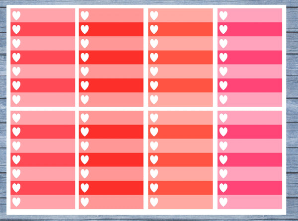Full Box Planner Stickers, Ombre Full Box Planner Stickers, Planner Stickers, Ombre Heart Stickers, Personal Planner Stickers 021