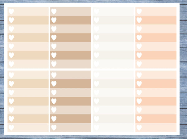 Full Box Planner Stickers, Ombre Full Box Planner Stickers, Planner Stickers, Ombre Heart Stickers, Personal Planner Stickers 024