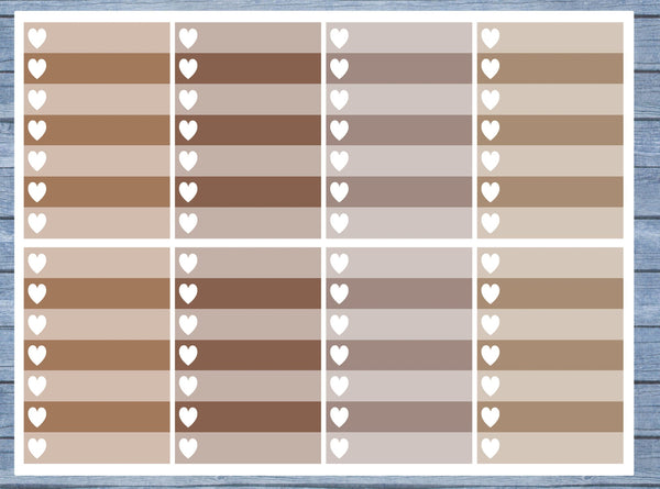 Full Box Planner Stickers, Ombre Full Box Planner Stickers, Planner Stickers, Ombre Heart Stickers, Personal Planner Stickers 025