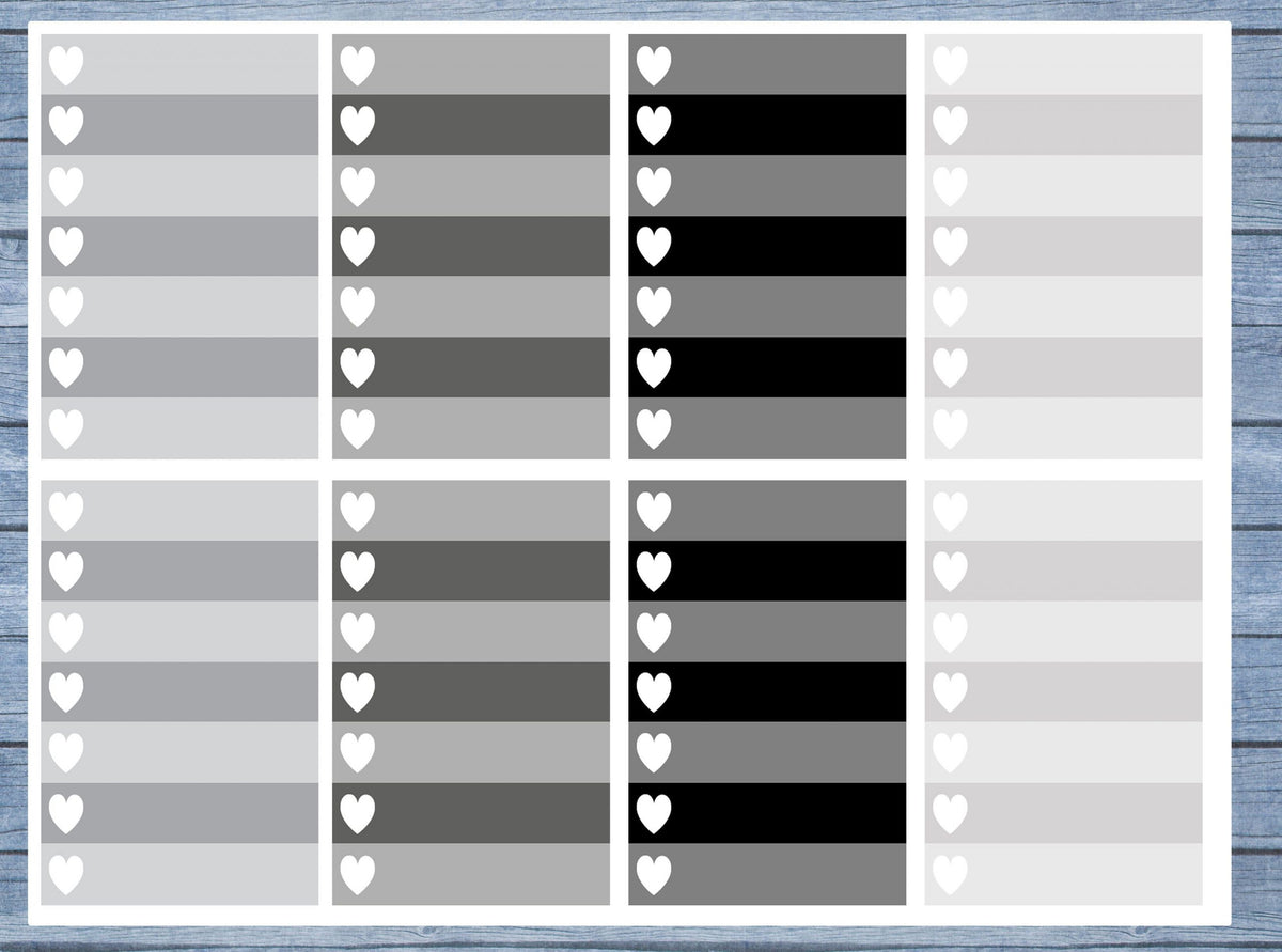 Full Box Planner Stickers, Ombre Full Box Planner Stickers, Planner Stickers, Ombre Heart Stickers, Personal Planner Stickers 026