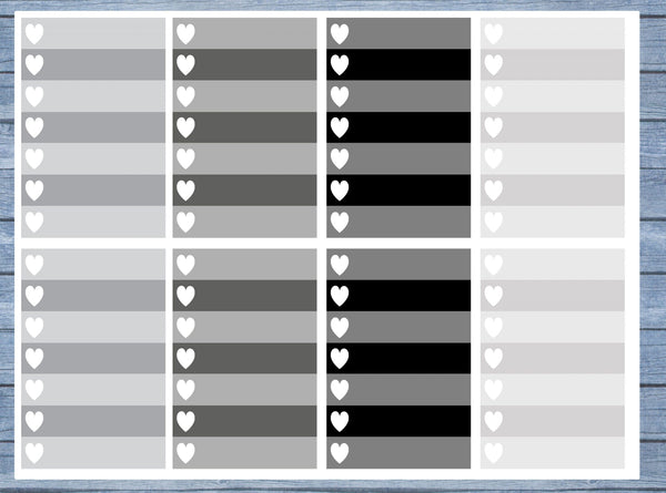 Full Box Planner Stickers, Ombre Full Box Planner Stickers, Planner Stickers, Ombre Heart Stickers, Personal Planner Stickers 026