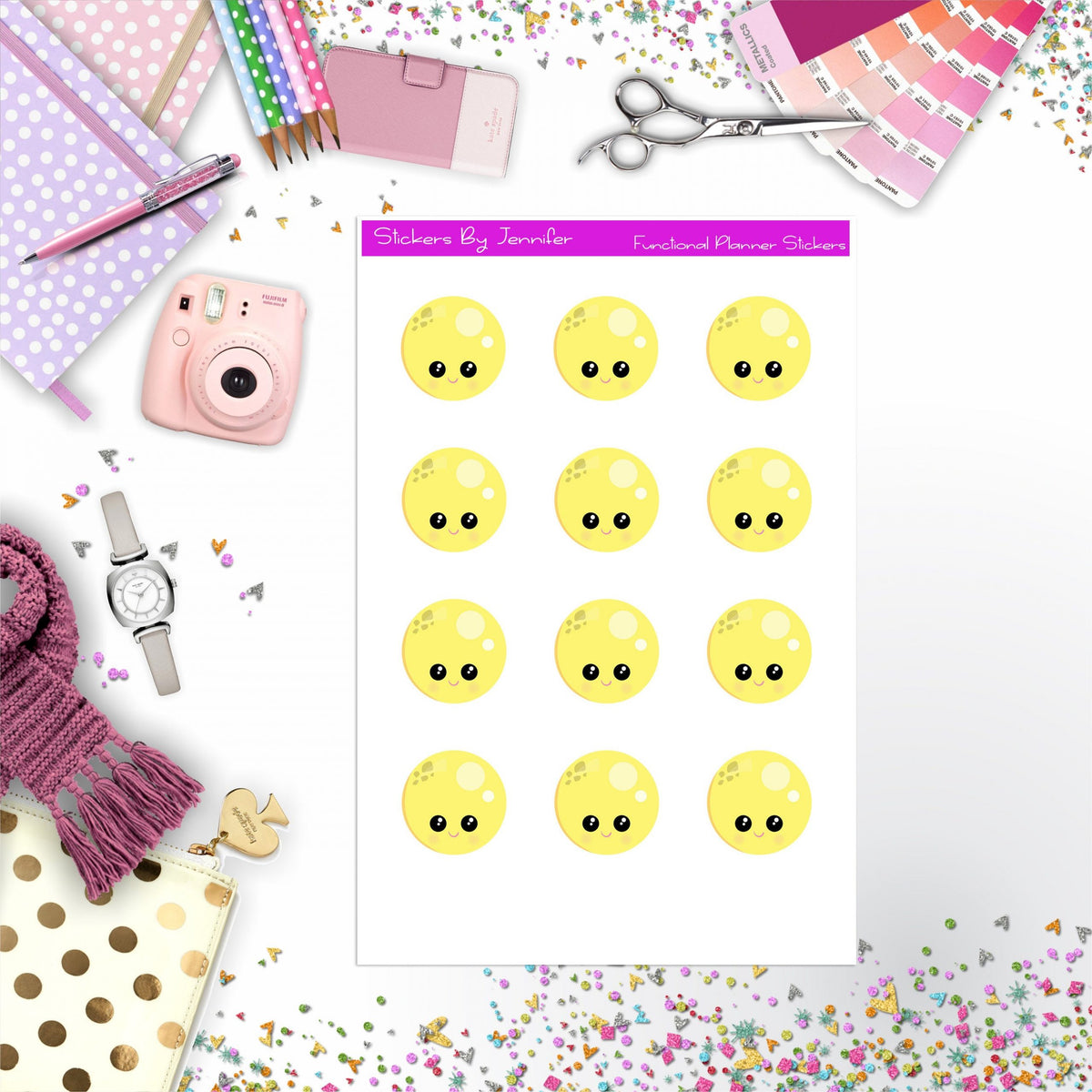 Full Moon Stickers, Planner Stickers, Journal Stickers, Functional Planner Stickers, Stationary Stickers