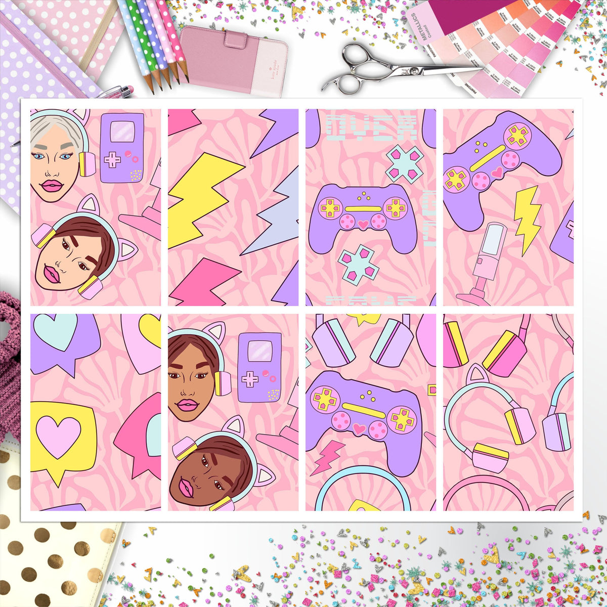 Gamer Girl Full Box Big Happy Planner, Erin Condren, Classic Happy Planner