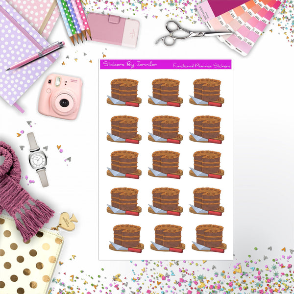 German Chocolate Cake Stickers, Planner Stickers, Journal Stickers, Functional Planner Stickers, Stationary Stickers