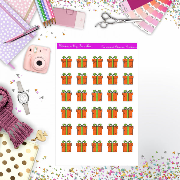 Gift Box Stickers, Planner Stickers, Journal Stickers, Functional Planner Stickers, Stationary Stickers