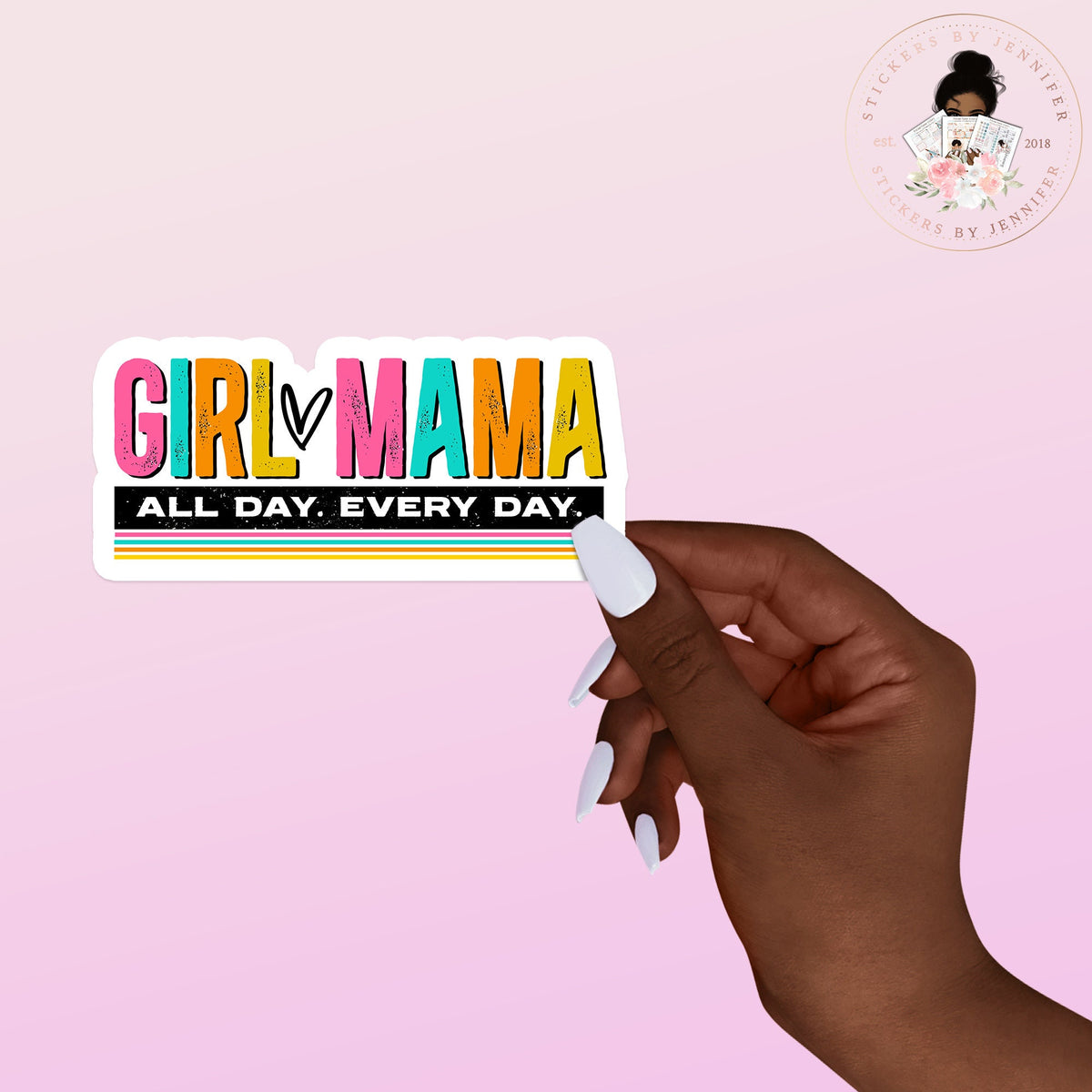 Girl Heart Mama Vinyl Sticker
