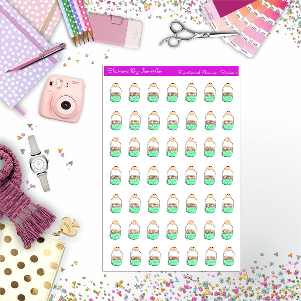 Glitter Jar Stickers, Planner Stickers, Journal Stickers, Functional Planner Stickers, Stationary Stickers