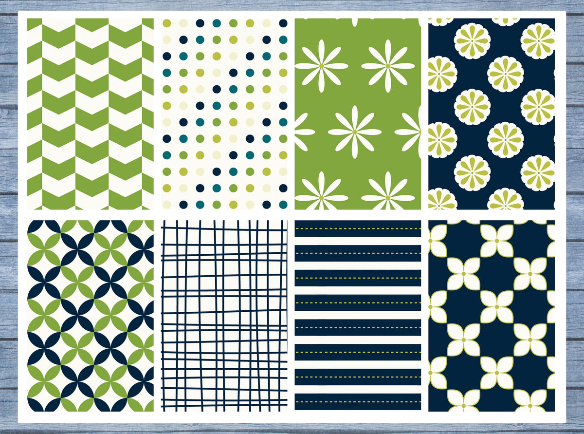 Green And Blue Patterns Full Box Planner Stickers, Big Happy Planner, Erin Condren, Classic Happy Planner
