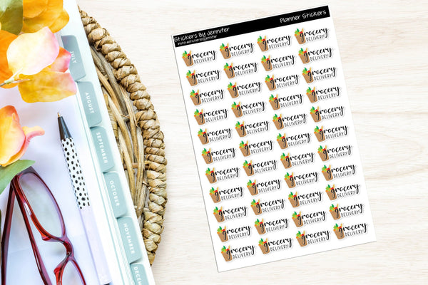 Grocery Delivery Planner Stickers, Bullet Journal Stickers, Functional Planner Stickers, Stationary Stickers