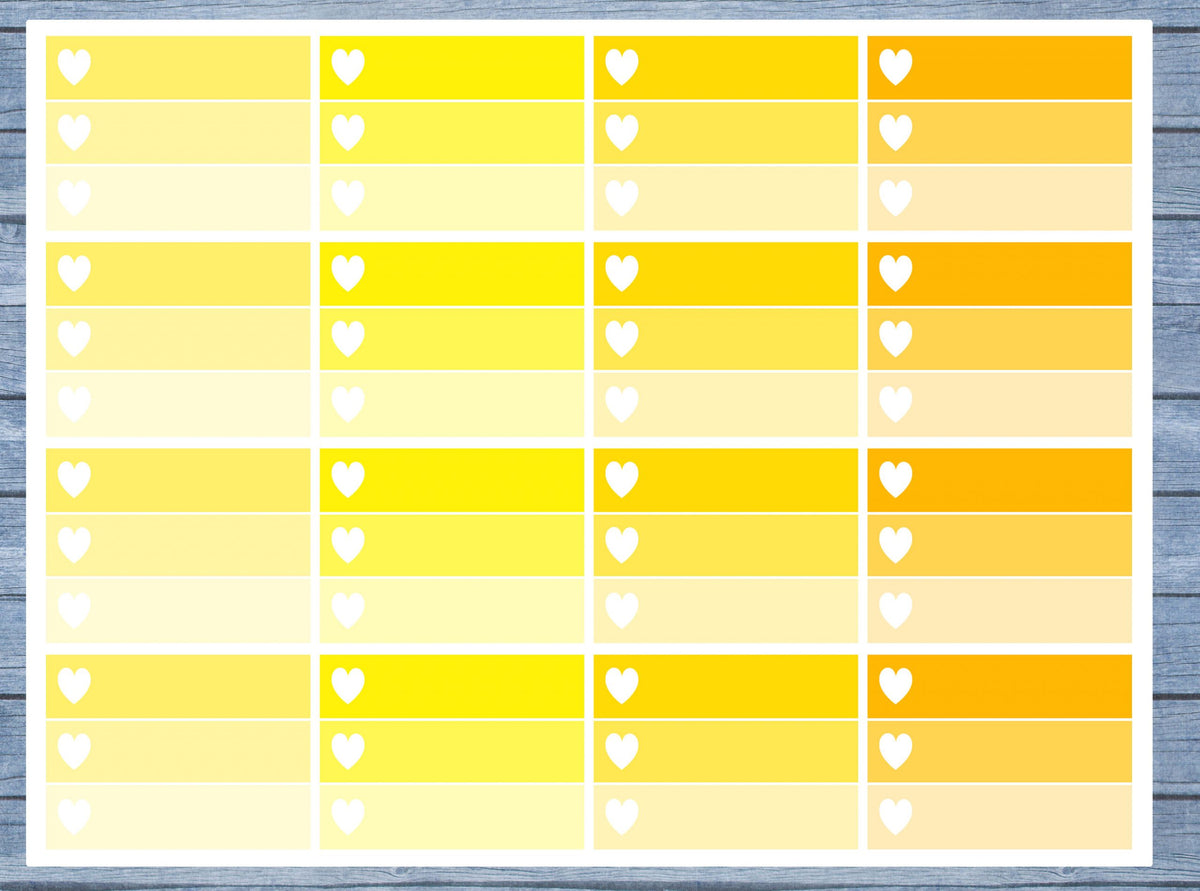 Half Box Planner Stickers, Ombre Half Box Planner Stickers, Planner Stickers, Ombre Heart Stickers, Personal Planner Stickers 011