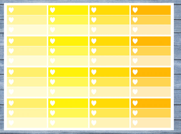 Half Box Planner Stickers, Ombre Half Box Planner Stickers, Planner Stickers, Ombre Heart Stickers, Personal Planner Stickers 011