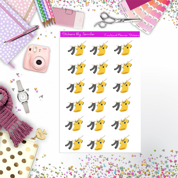 Hang Dry Clothes Stickers, Planner Stickers, Journal Stickers, Functional Planner Stickers, Stationary Stickers