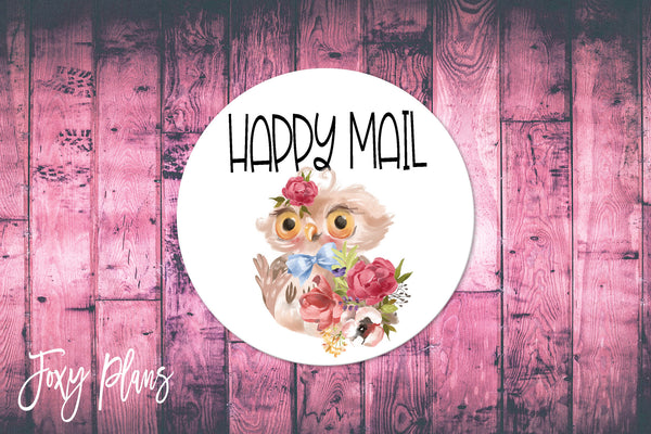 Happy Mail, Small Business Stickers, Circle Stickers, Stationary Stickers, Functional Planner Stickers, Envelope Stickers