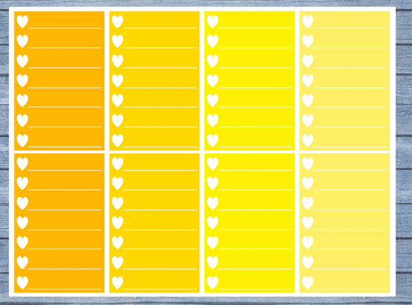 Hearts Lined Full Box Planner Stickers, Full Box Planner Stickers, Functional Planner Stickers, Journal Stickers, Stationary Stickers,