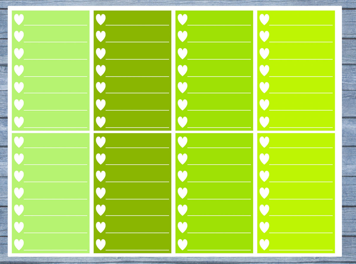 Hearts Lined Full Box Planner Stickers, Full Box Planner Stickers, Functional Planner Stickers, Journal Stickers, Stationary Stickers,