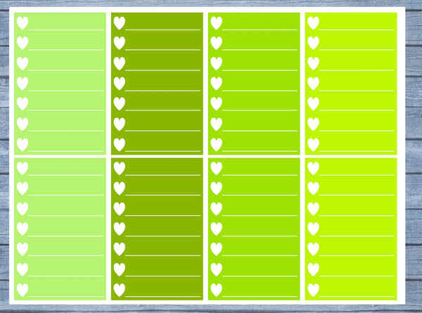 Hearts Lined Full Box Planner Stickers, Full Box Planner Stickers, Functional Planner Stickers, Journal Stickers, Stationary Stickers,