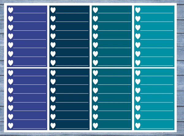Hearts Lined Full Box Planner Stickers, Full Box Planner Stickers, Functional Planner Stickers, Journal Stickers, Stationary Stickers,