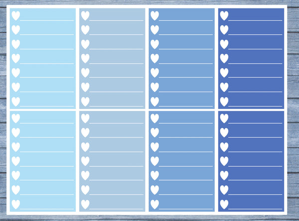 Hearts Lined Full Box Planner Stickers, Full Box Planner Stickers, Functional Planner Stickers, Journal Stickers, Stationary Stickers,