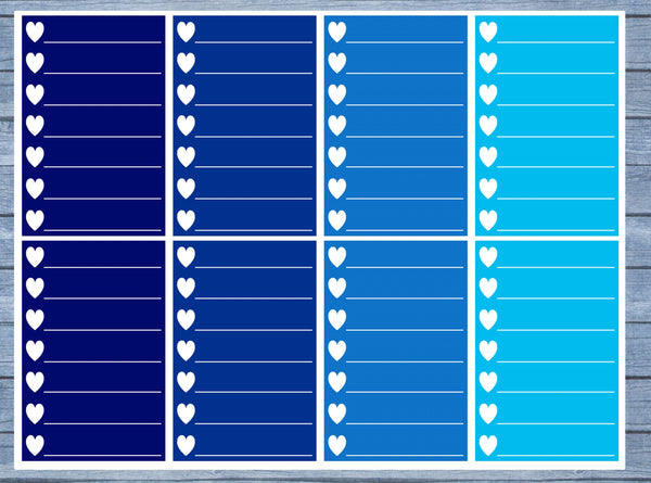 Hearts Lined Full Box Planner Stickers, Full Box Planner Stickers, Functional Planner Stickers, Journal Stickers, Stationary Stickers,