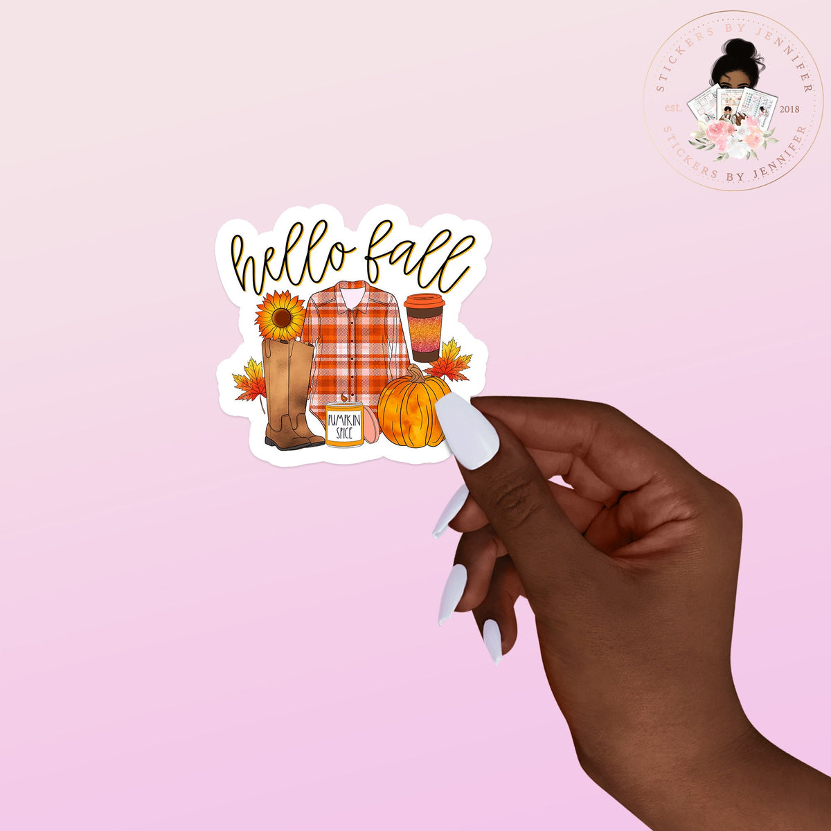 Hello Fall Vinyl Sticker