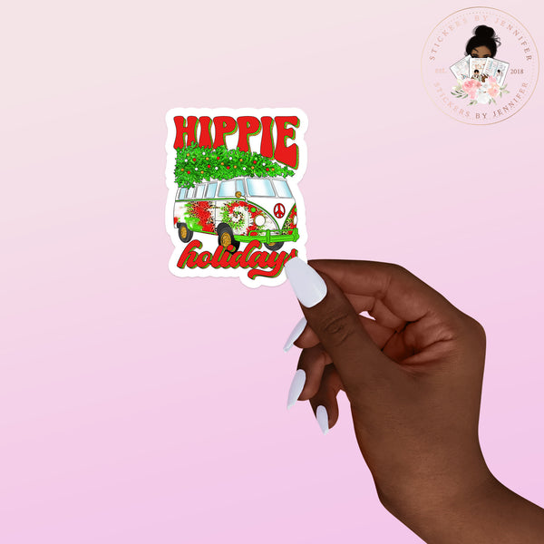 Hippie Holiday Vinyl Sticker