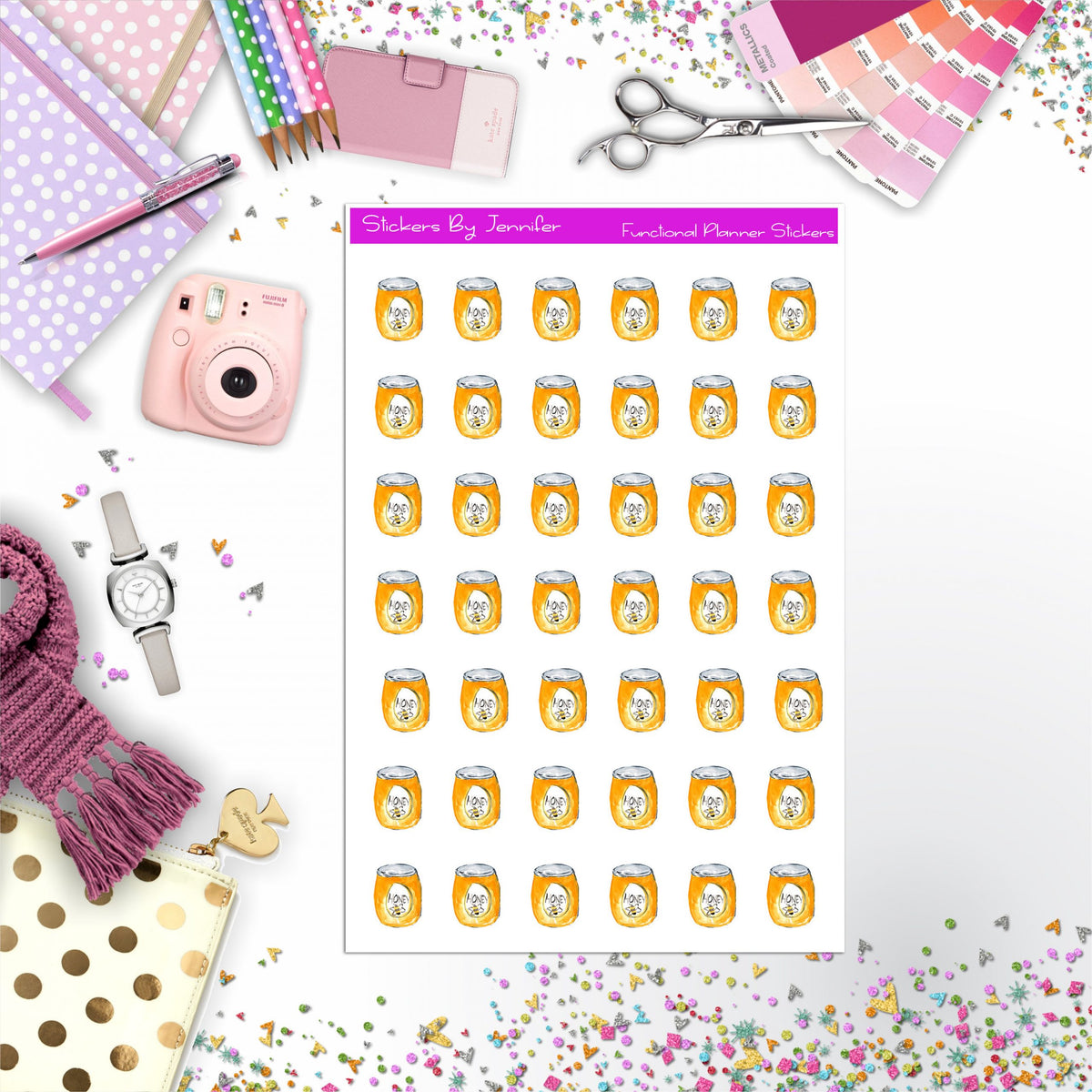 Honey Stickers, Planner Stickers, Journal Stickers, Functional Planner Stickers, Stationary Stickers