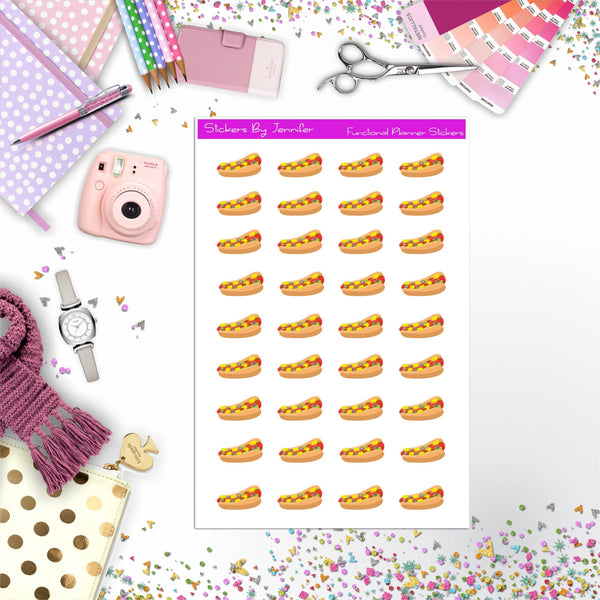 Hot Dog Stickers, Planner Stickers, Journal Stickers, Functional Planner Stickers, Stationary Stickers