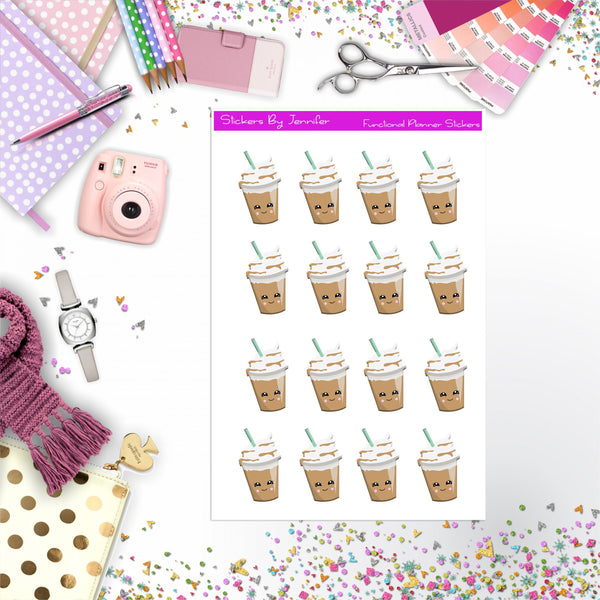 Iced Latte Stickers, Planner Stickers, Journal Stickers, Functional Planner Stickers, Stationary Stickers