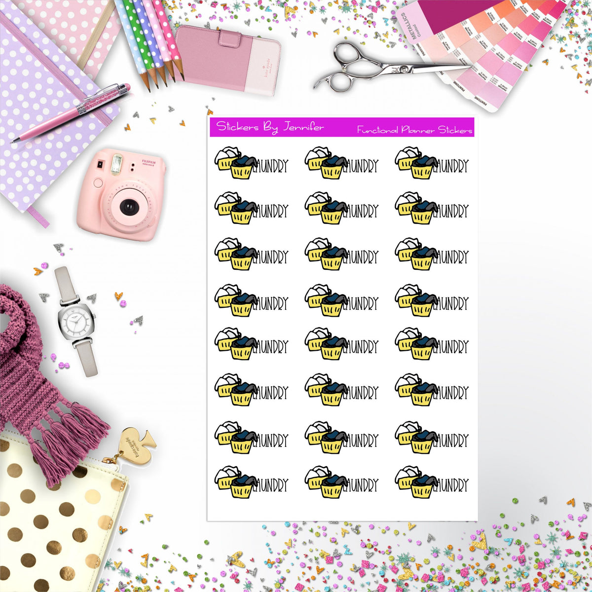Laundry Stickers, Planner Stickers, Journal Stickers, Functional Planner Stickers, Stationary Stickers