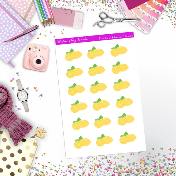 Lemons Stickers, Planner Stickers, Journal Stickers, Functional Planner Stickers, Stationary Stickers