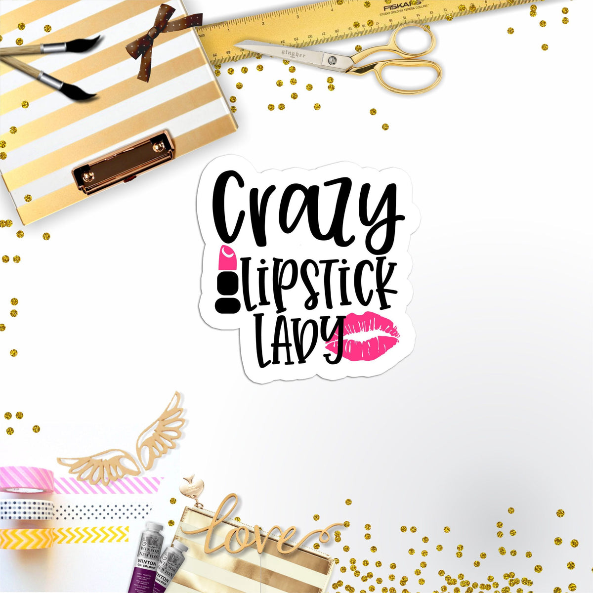 Lipstick Lady Vinyl Sticker