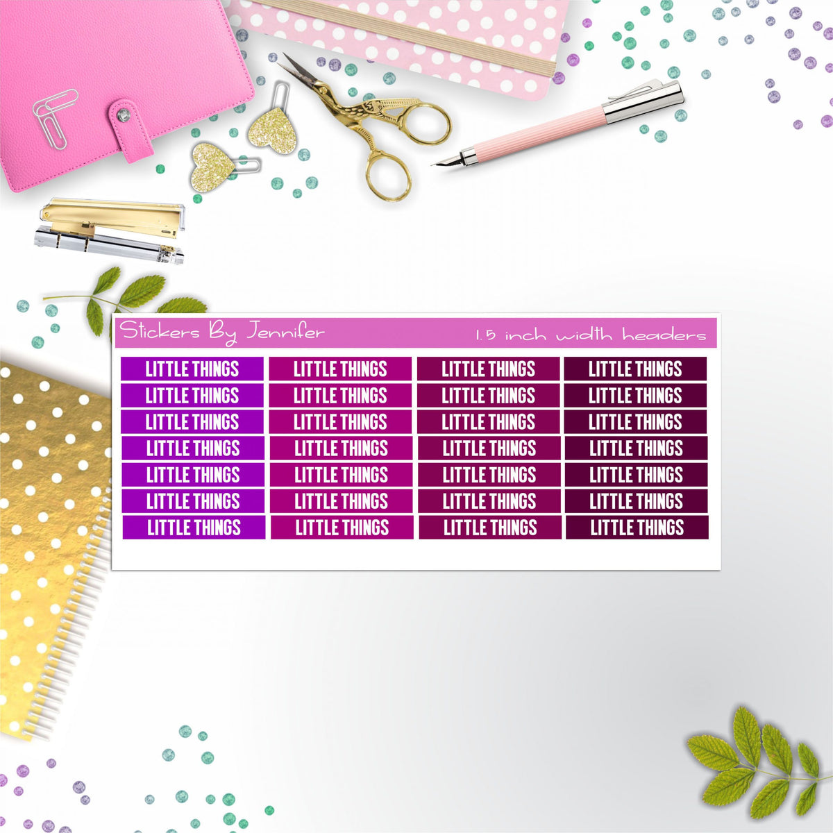 Little Things Planner Headers, Planner Stickers, Journal Stickers, Functional Planner Stickers, Stationary Stickers