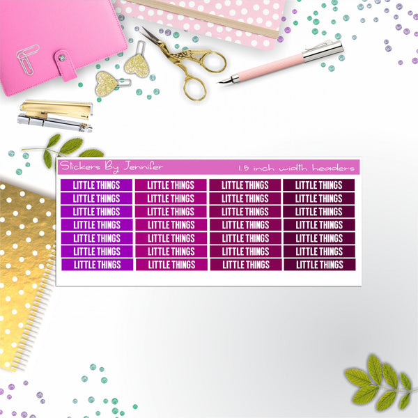 Little Things Planner Headers, Planner Stickers, Journal Stickers, Functional Planner Stickers, Stationary Stickers