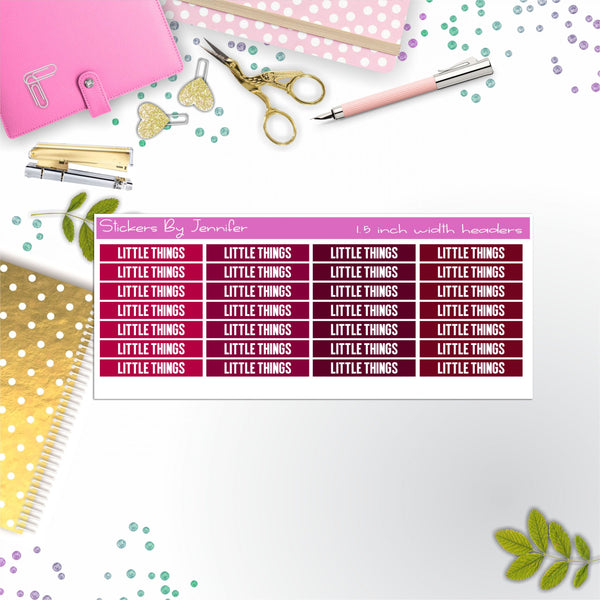 Little Things Planner Headers, Planner Stickers, Journal Stickers, Functional Planner Stickers, Stationary Stickers