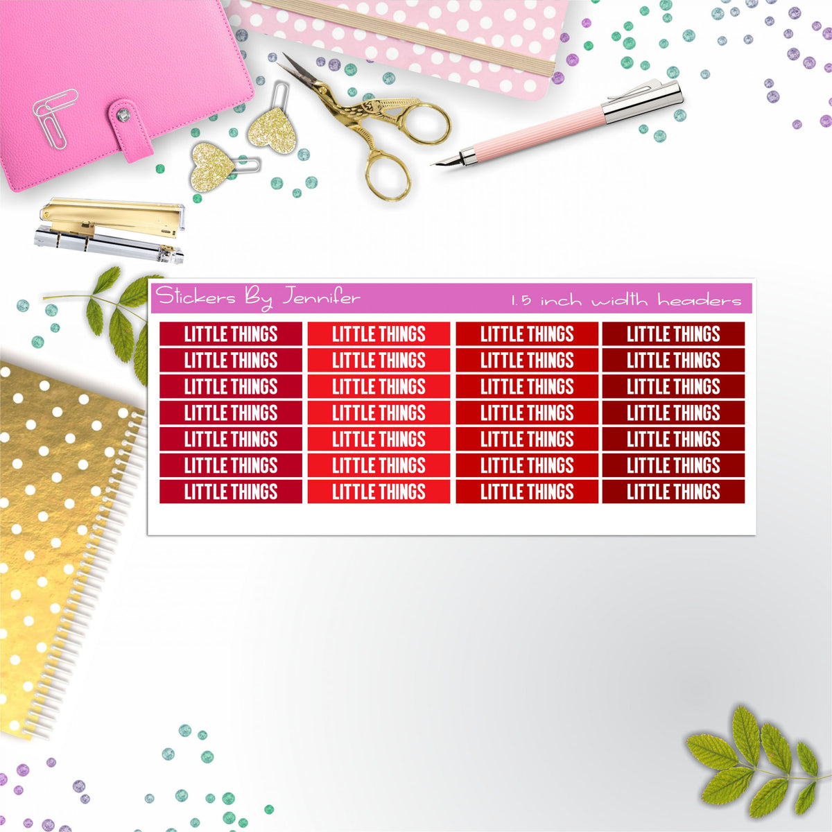 Little Things Planner Headers, Planner Stickers, Journal Stickers, Functional Planner Stickers, Stationary Stickers