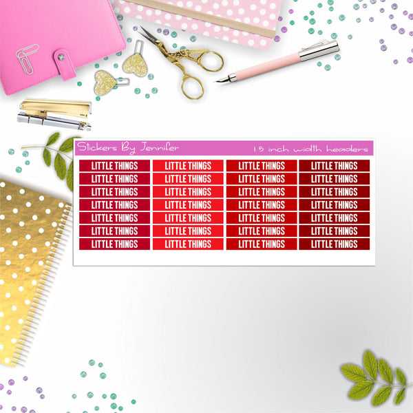 Little Things Planner Headers, Planner Stickers, Journal Stickers, Functional Planner Stickers, Stationary Stickers