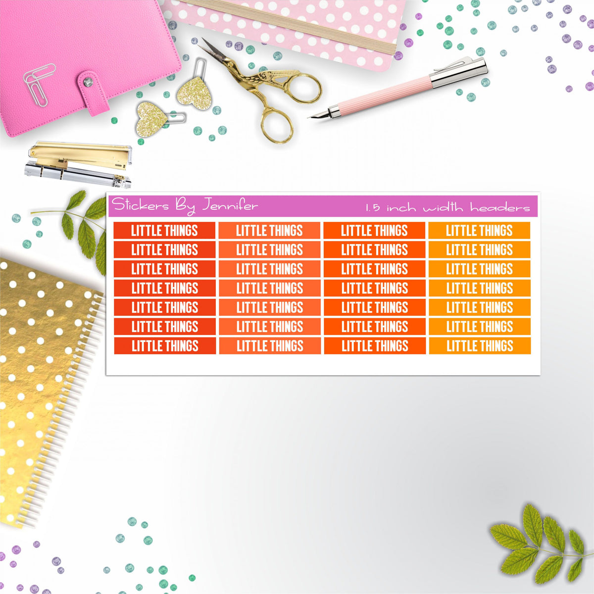 Little Things Planner Headers, Planner Stickers, Journal Stickers, Functional Planner Stickers, Stationary Stickers