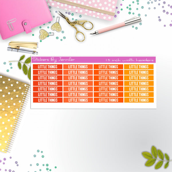 Little Things Planner Headers, Planner Stickers, Journal Stickers, Functional Planner Stickers, Stationary Stickers