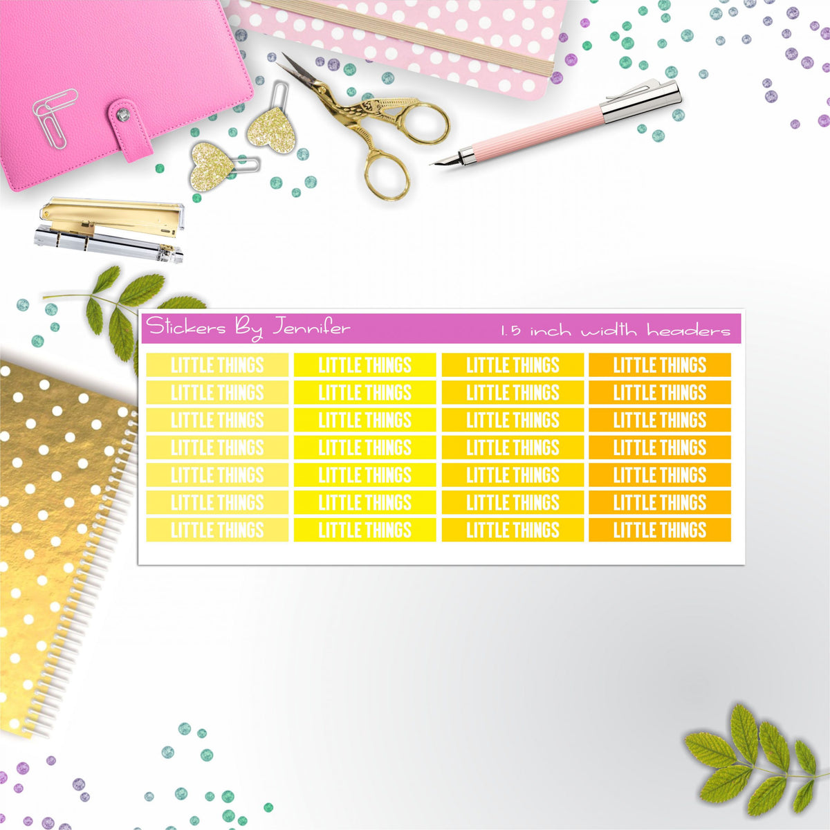 Little Things Planner Headers, Planner Stickers, Journal Stickers, Functional Planner Stickers, Stationary Stickers