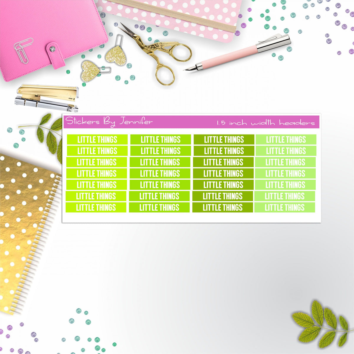 Little Things Planner Headers, Planner Stickers, Journal Stickers, Functional Planner Stickers, Stationary Stickers