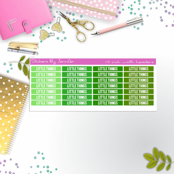 Little Things Planner Headers, Planner Stickers, Journal Stickers, Functional Planner Stickers, Stationary Stickers